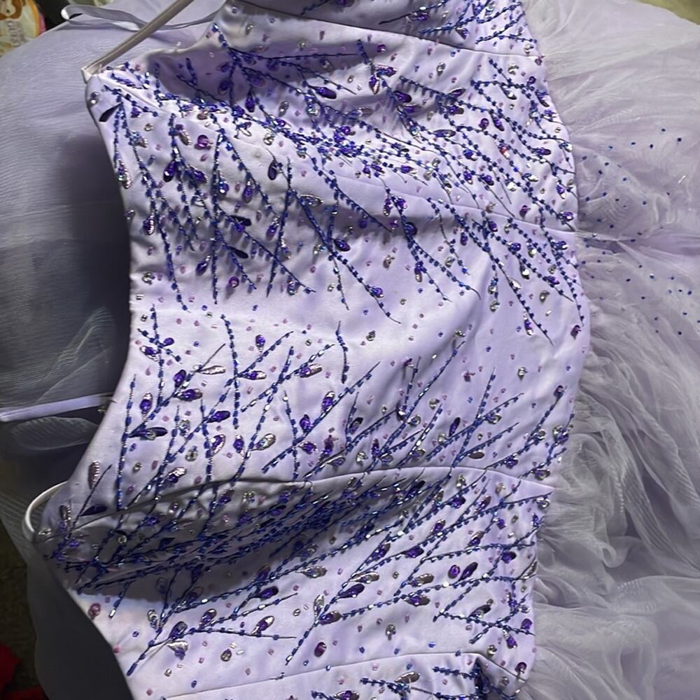 Y2K Purple tulle prom gown